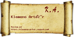Klemens Artúr névjegykártya